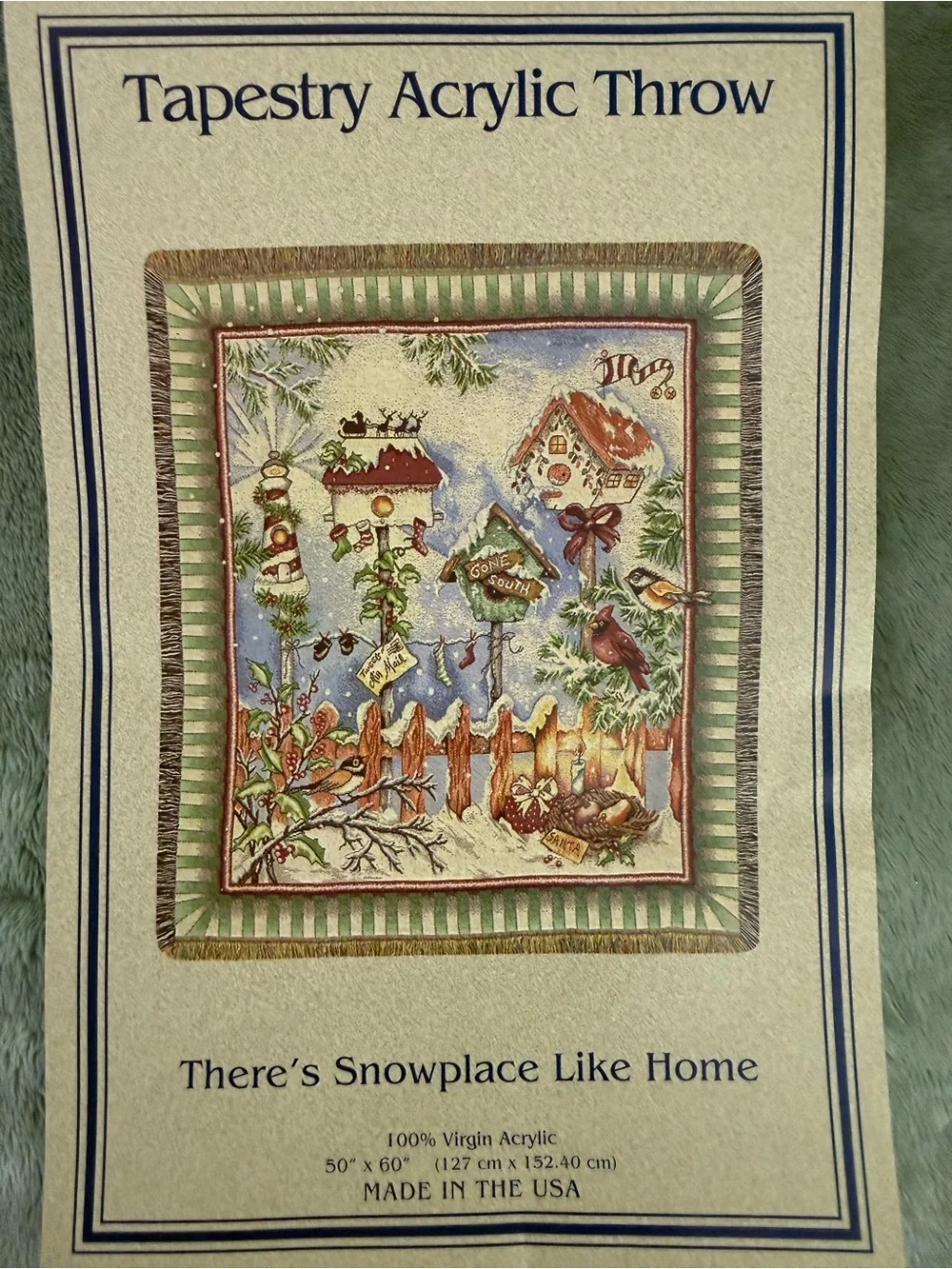 There’s Snow Place Like Home 50” X 60” Winter Themed Tapestry Throw